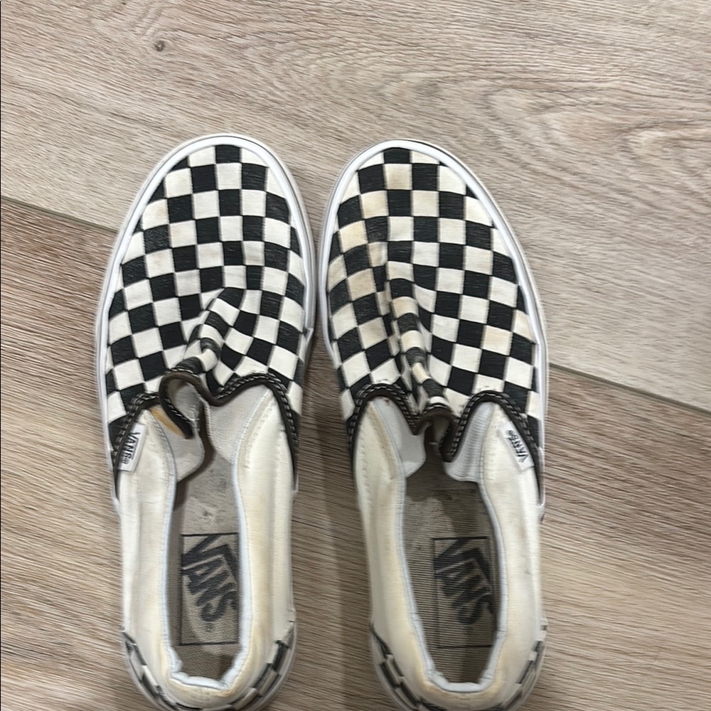 Vans Black and White Checkerboard Slip-Ons